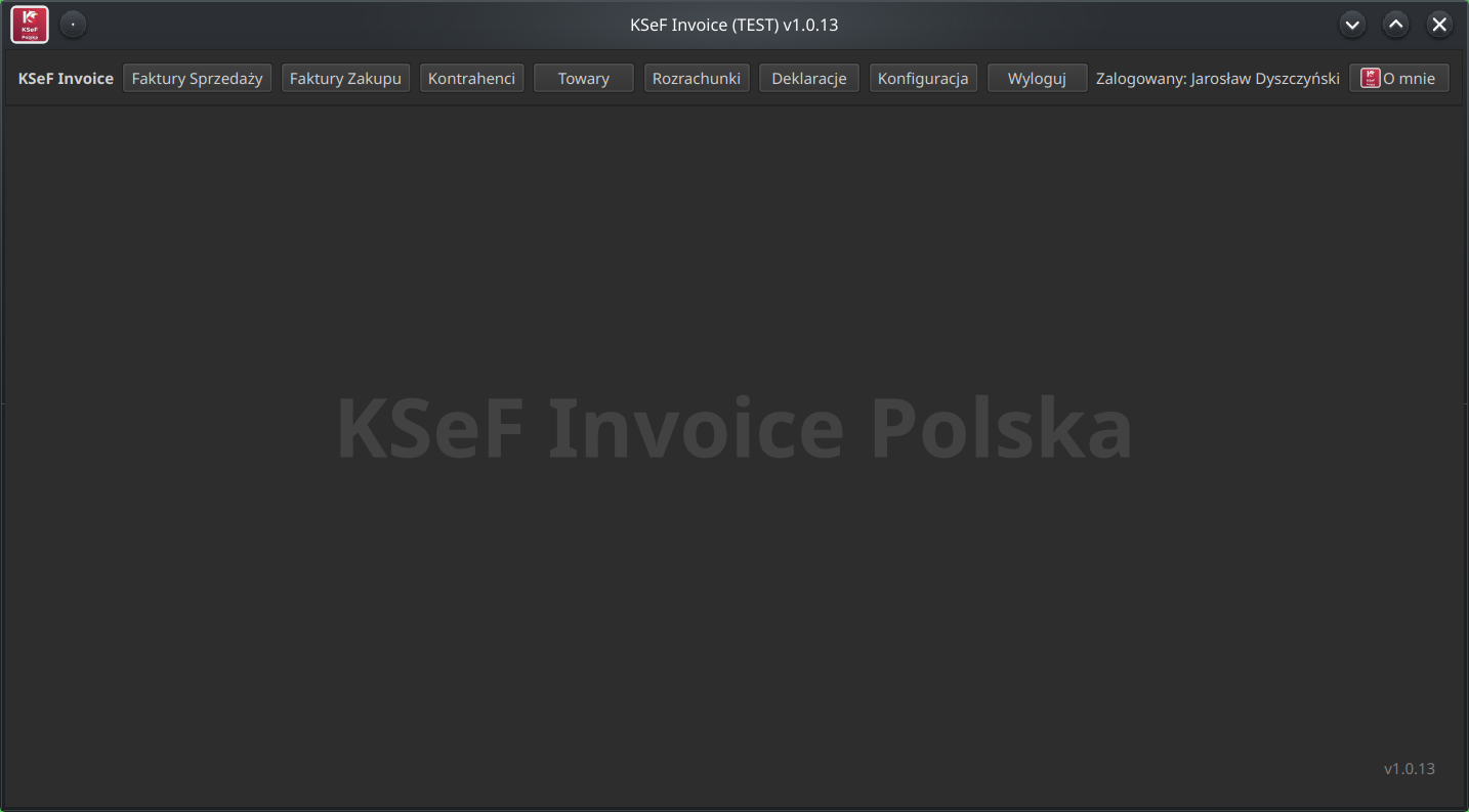 Widok główny KsefInvoice